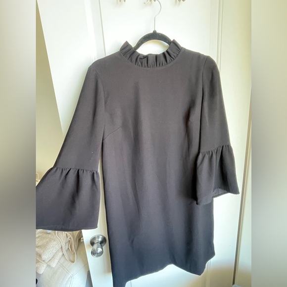 Classic Jcrew Black Dress with Bell Sleeves - Picture 3 of 4